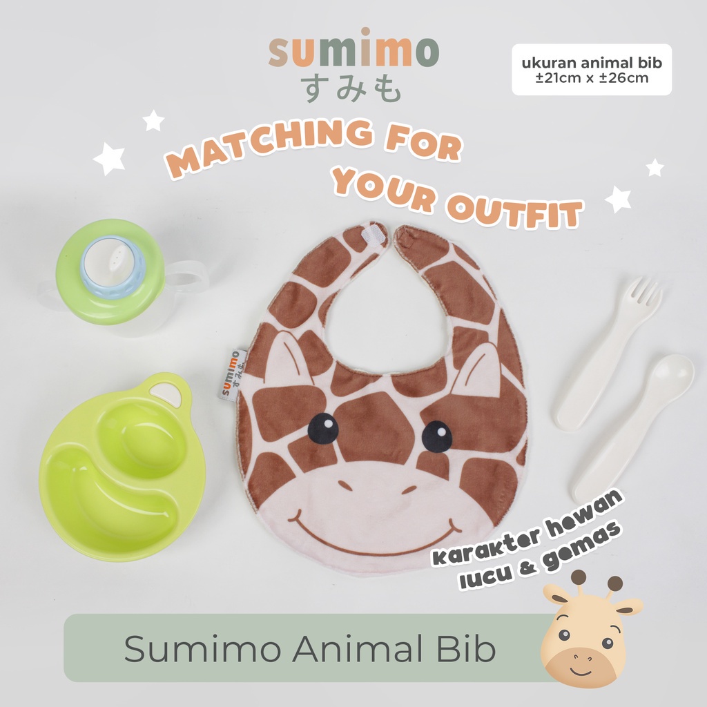 Sumimo Animal Bib Celemek Bayi Karakter