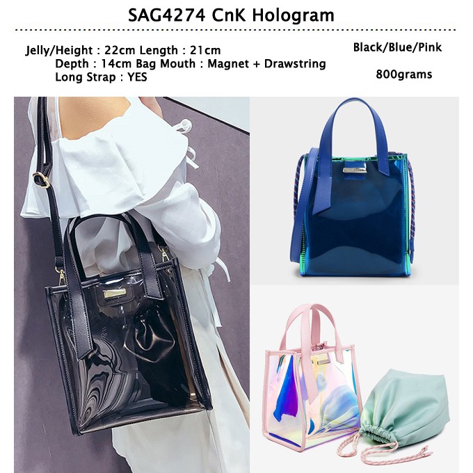 charles keith holographic bag