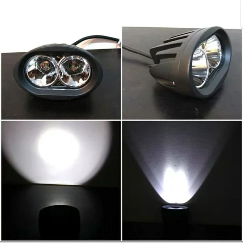 Lampu Tembak Sorot LED OWL Oval Mini 2 Mata Cree Worklight Super Terang Nyala Warna Putih