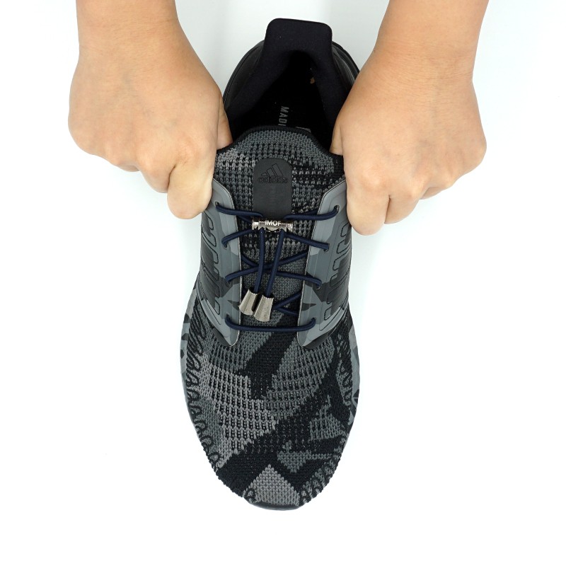 Tali Sepatu IMOF Original Navy Lock Lace Elastic Premium Quality