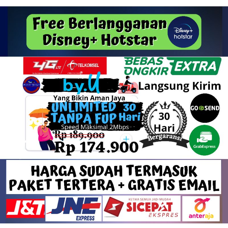 Kartu Perdana By U By.U Byu by Telkomsel Unlimited 30 Hari Tanpa FUP