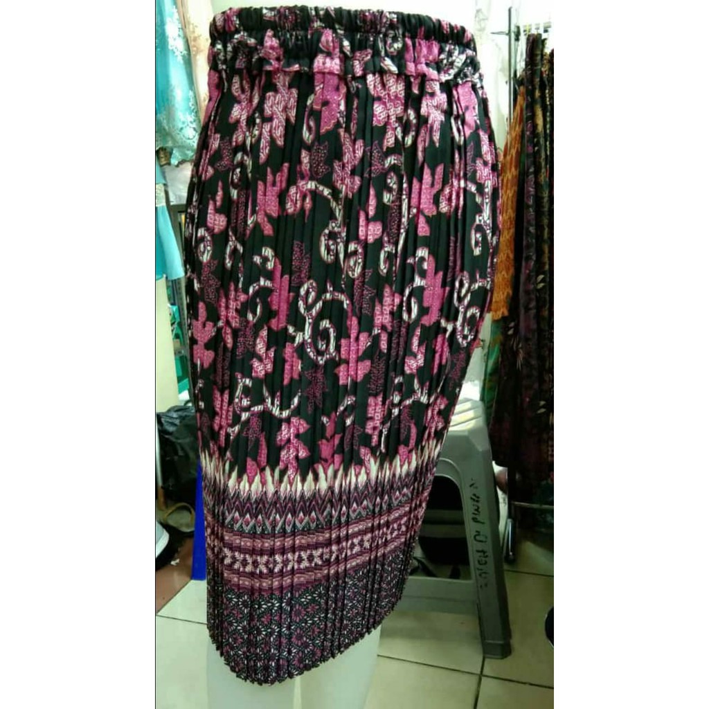 SB Collection Rok Plisket Cintia Pendek Midi Batik Jumbo Wanita