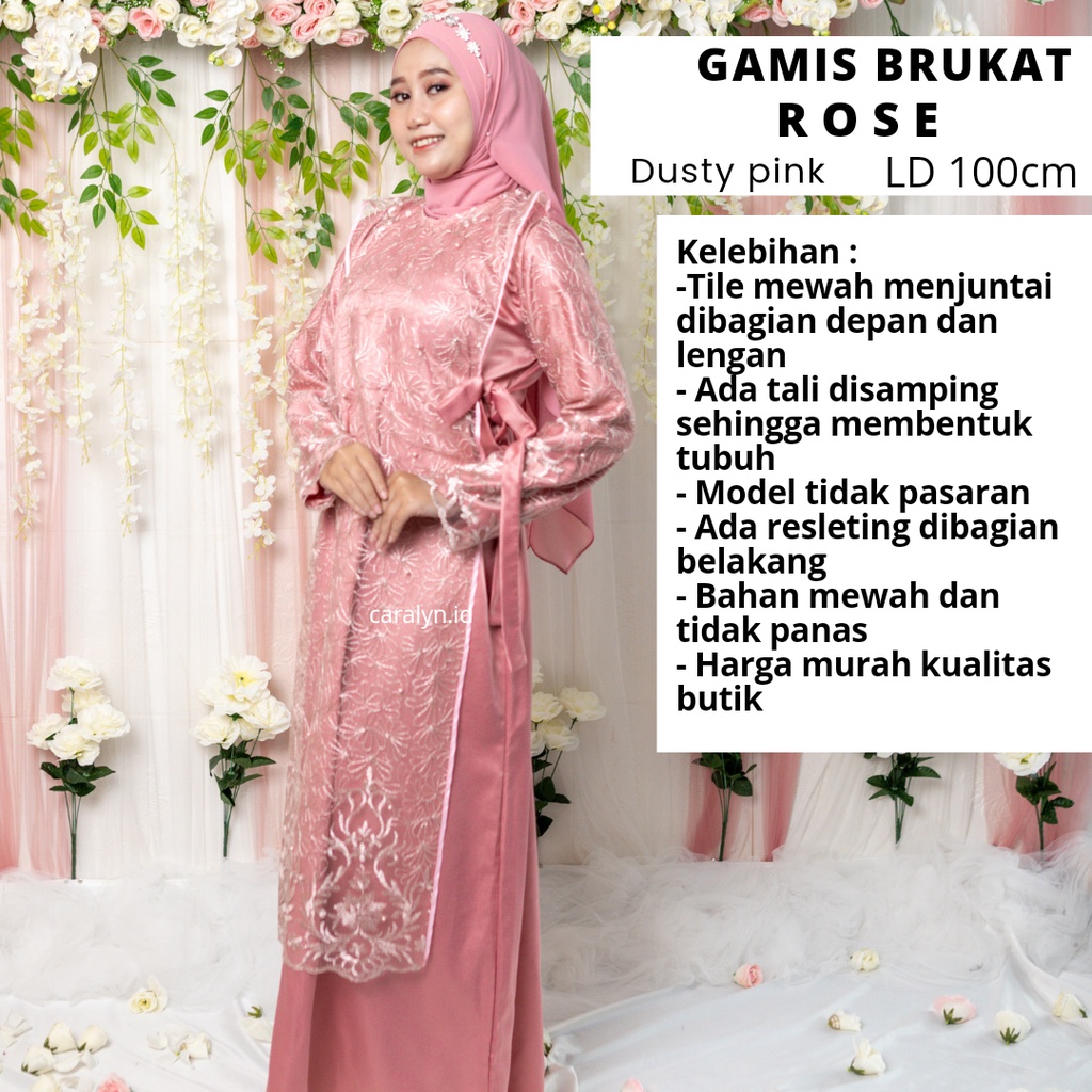 SUPER SALE GAMIS BRUKAT WANITA TERBARU 2023 BAJU MUSLIM LEBARAN KONDANGAN ROSE