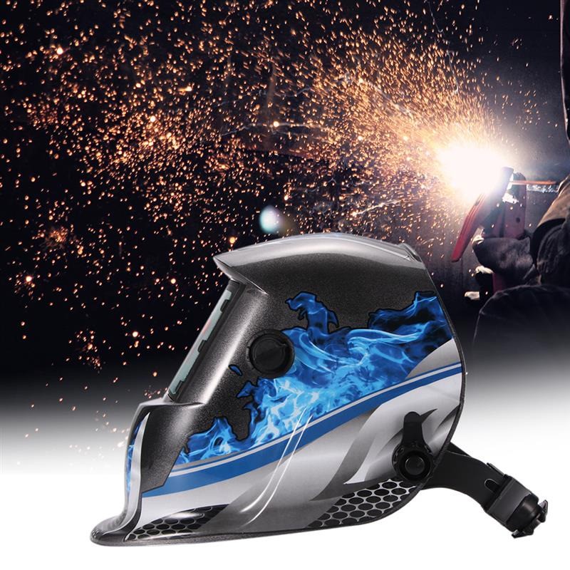 Helm Las Otomatis Auto Darkening Welding Helmet - 107T43 - Black/Blue