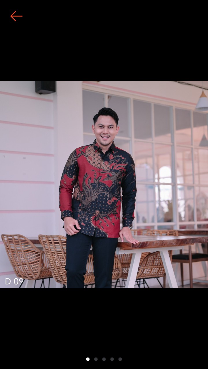 Kemeja Batik  Dobby Laseman Premium Lengan Panjang  Motif Pesik Kawung