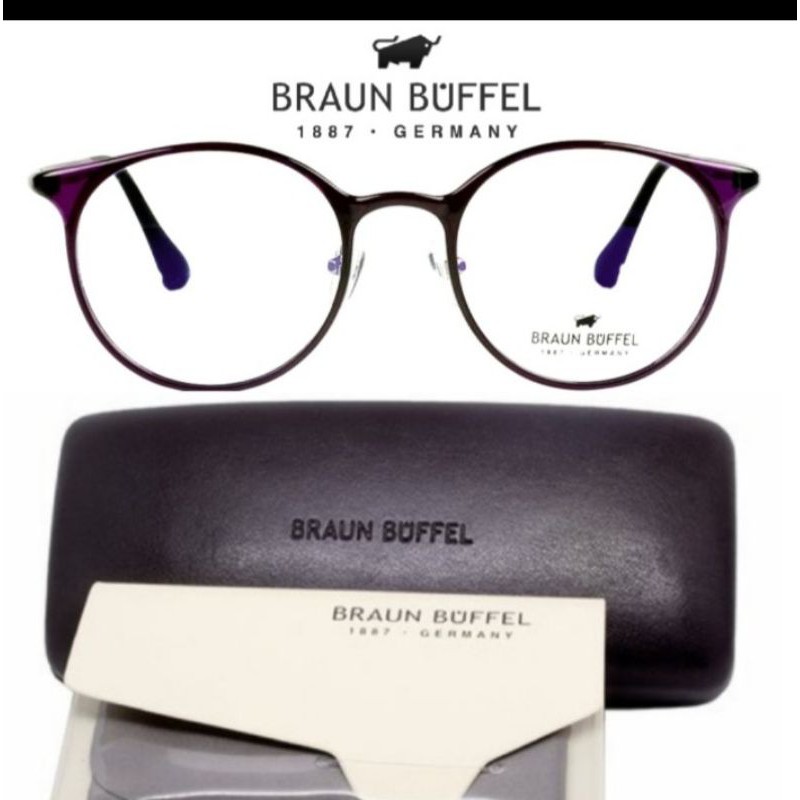 Kacamata Frame Minus Pria Dan Wanita Original Braun Buffel 29313 Col.205 - Dark Purple