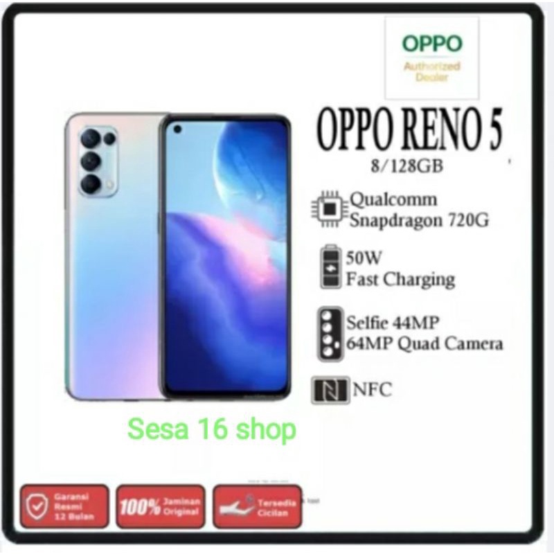OPPO RENO 5 8/128 GARANSI RESMI