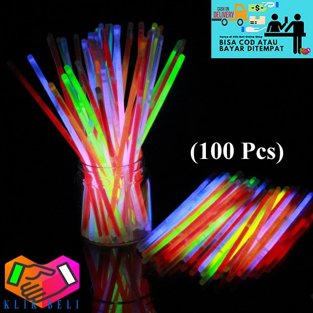 Glowstick Isi 100 Pcs Glow Stick Glow Stik Fosfor Warna Warni Pesta Glow in the Dark Light