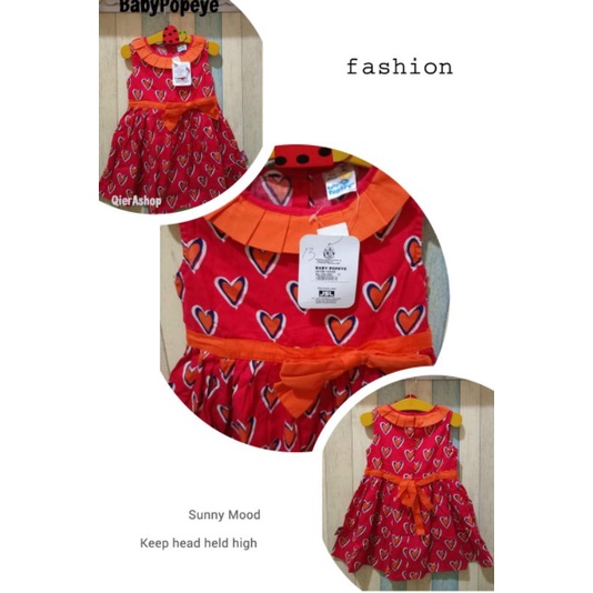Dress anak bay perempuan baby popeye/baby olive