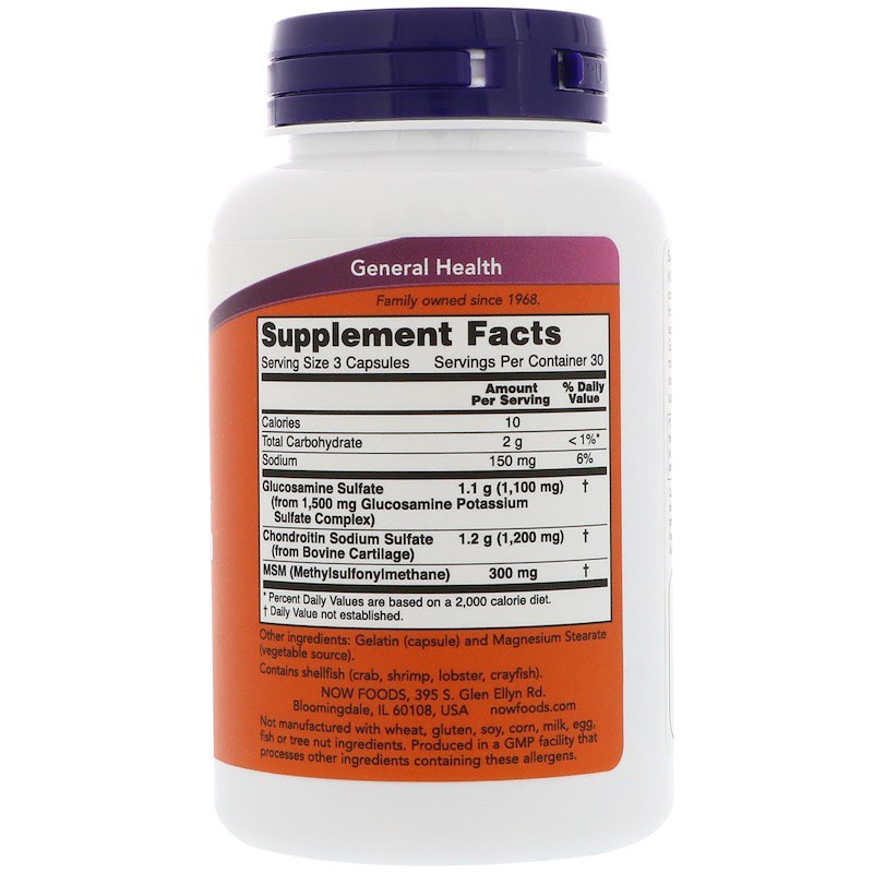 Now Foods Glukosamin Chondroitin MSM 90 Caps Now Glucosamine Ori USA Now Glukosamin