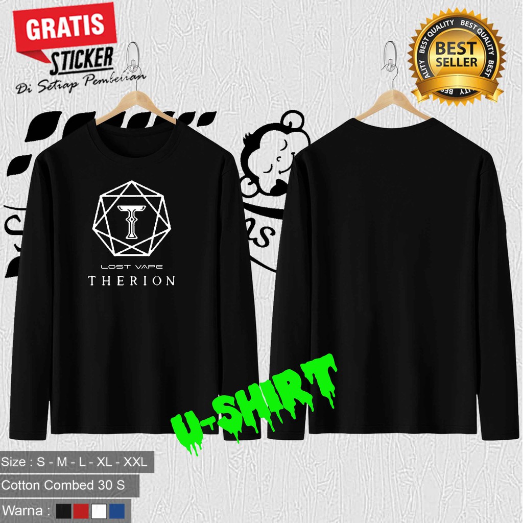 BAJU KAOS LENGAN PANJANG THERION LOST VAPE MURAH TERBARU PRIA&WANITA DISTRO U-SHIRT