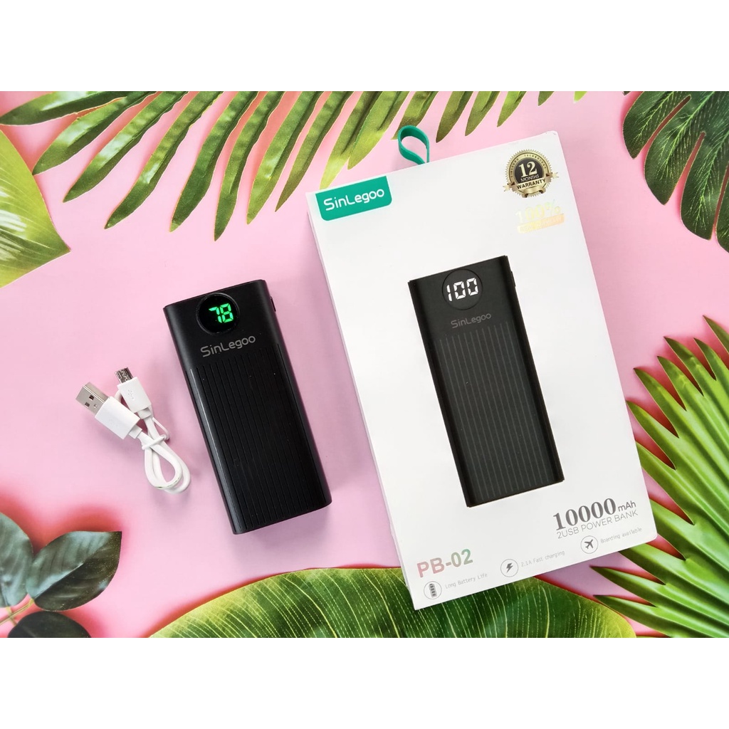 Sinlegoo PB-02 Power Bank LED Display 10000 mAh type C port Powerbank