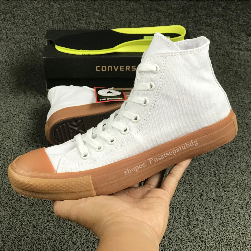 Sepatu Converse Chuck Taylor II Lunarlon High White Gum