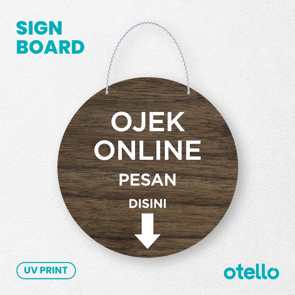 Signage Ojek Online Pesan Disini Sign Board Ojol Label Toko Restoran