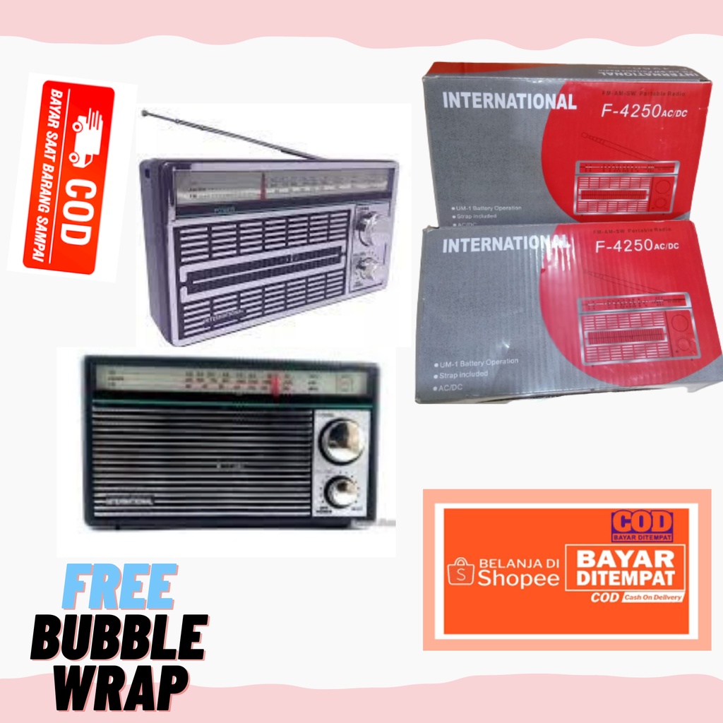 Radio International F-4250 AM-FM Portable Radio Jadul Klasik