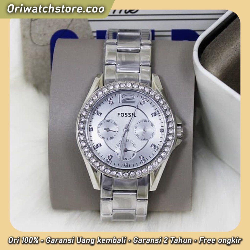 TERLARIS FOSSIL ORIGINAL GARANSI JAM TANGAN WANITA RILEY MULTIFUNCTION ES4294 ES2811 ES3202