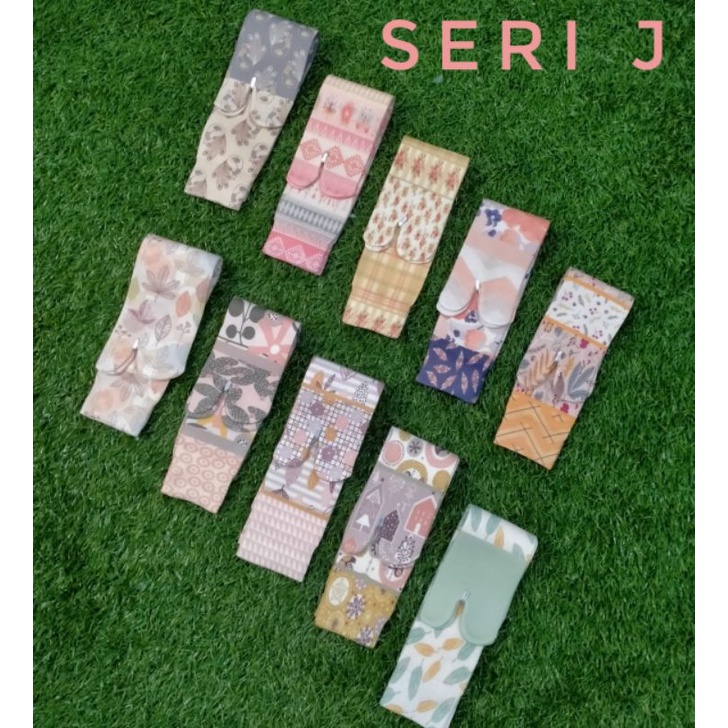 (12pcs) kaoskaki  jempol Printing kaos kaki wanita Panjang Kaos kaki Muslimah-Seri J