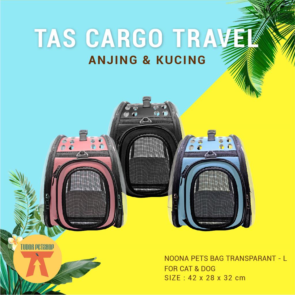 TAS CARGO ANJING KUCING NOONA BAG PET CARRIER PLASTIC TRANSPARANT - L