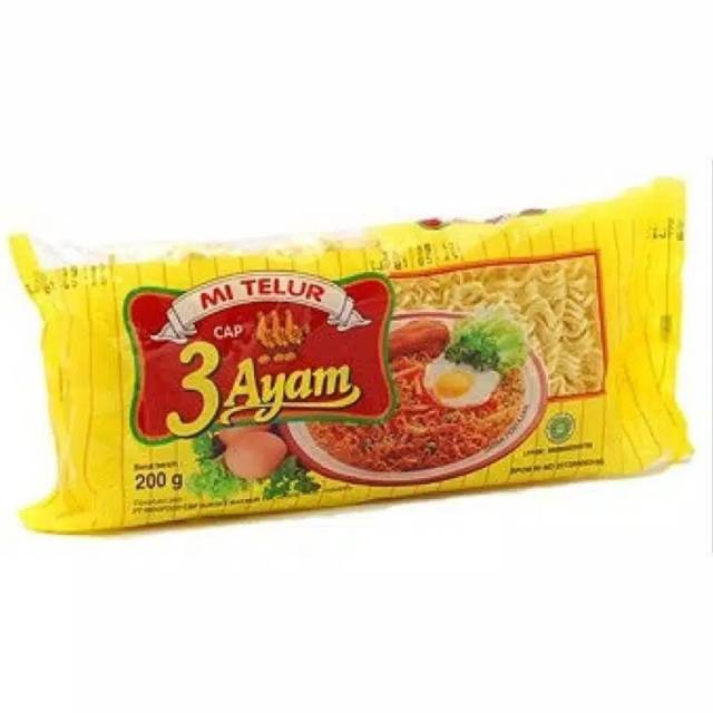 Mie Telur Cap 3 Ayam 200gr Mie Enak Mie Kuning Mie Grosir Lebih Murah Shopee Indonesia