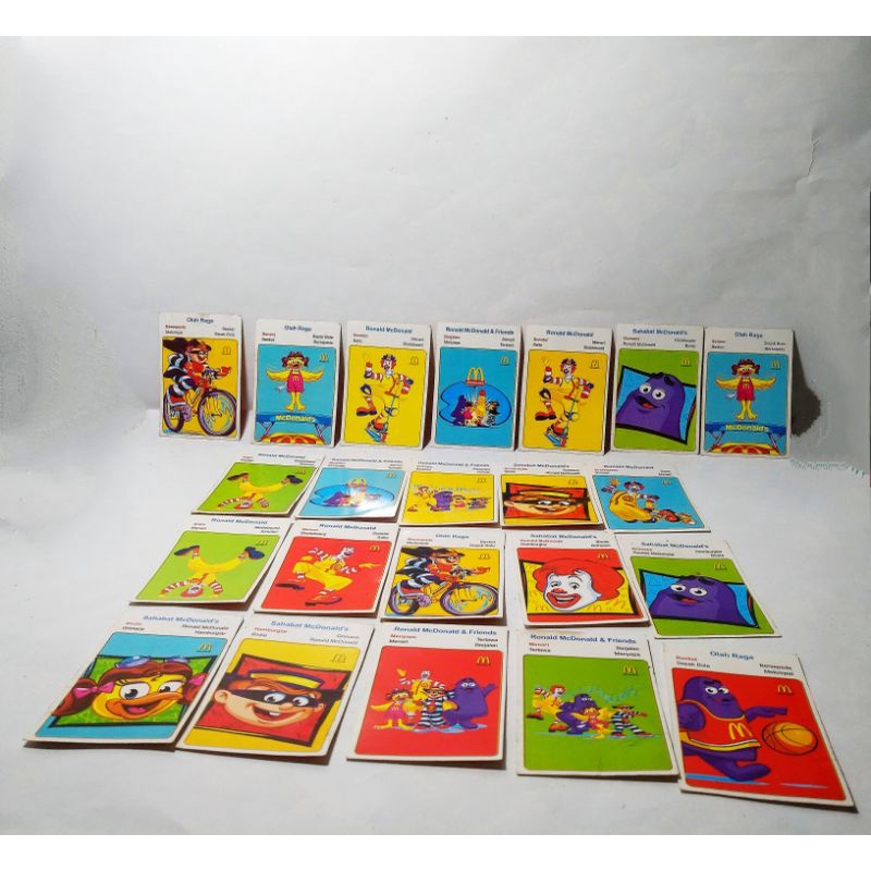 Kartu Maskot Happy Meal Mcdonalds Mcd Deck Card No Remi Ronald Jadul Birdie Hamburglar Grimace Antik