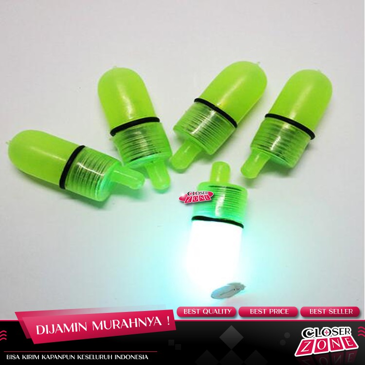 Lampu LED Bell Pendeteksi Ikan untuk Kail Pancing 10 PCS - Green