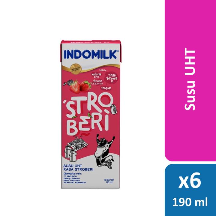 

Indomilk Susu UHT Rasa Strawberry 6 x 190 ml