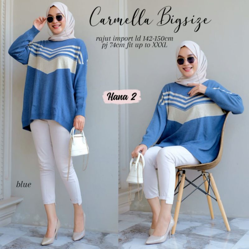 CARMELLA BIG SIZE BLOUSE RAJUT by HANA