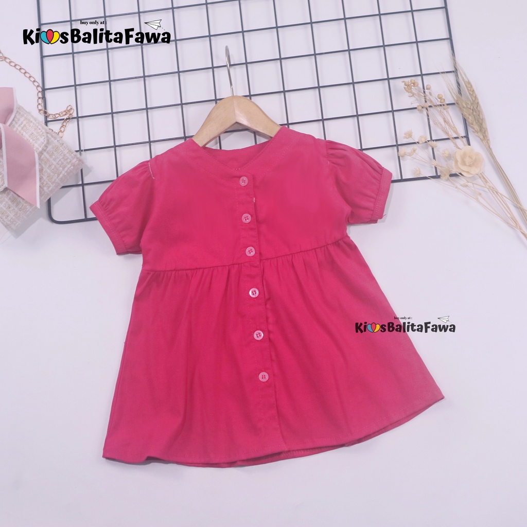 Dress Allysa uk 1-4 Tahun / Baju Polos Lengan Pendek Anak Perempuan Cewek Adem Atasan Tunik