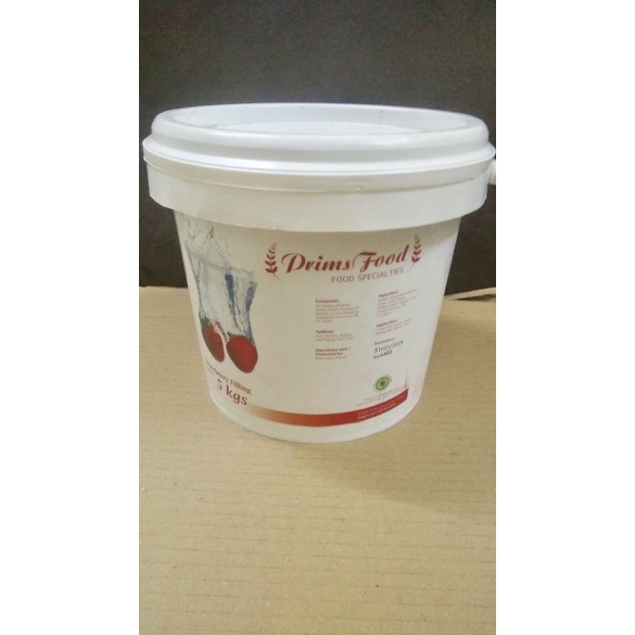 

SELAI- PRIMSFOOD SELAI STRAWBERRY 5 KG ISIAN ROTI KUE FILLING TOPPING COOKIES -SELAI.