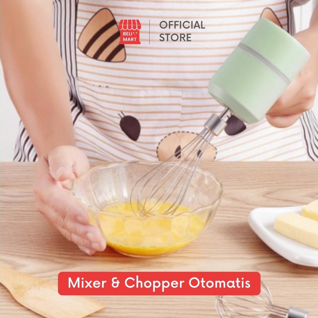 3 IN 1 Egg Beater | 3 IN 1 Pengocok Telur, Chopper Bumbu Masak Pengocok Telur | 3 IN 1 Wireless Charging Egg Beater Tanpa Kabel