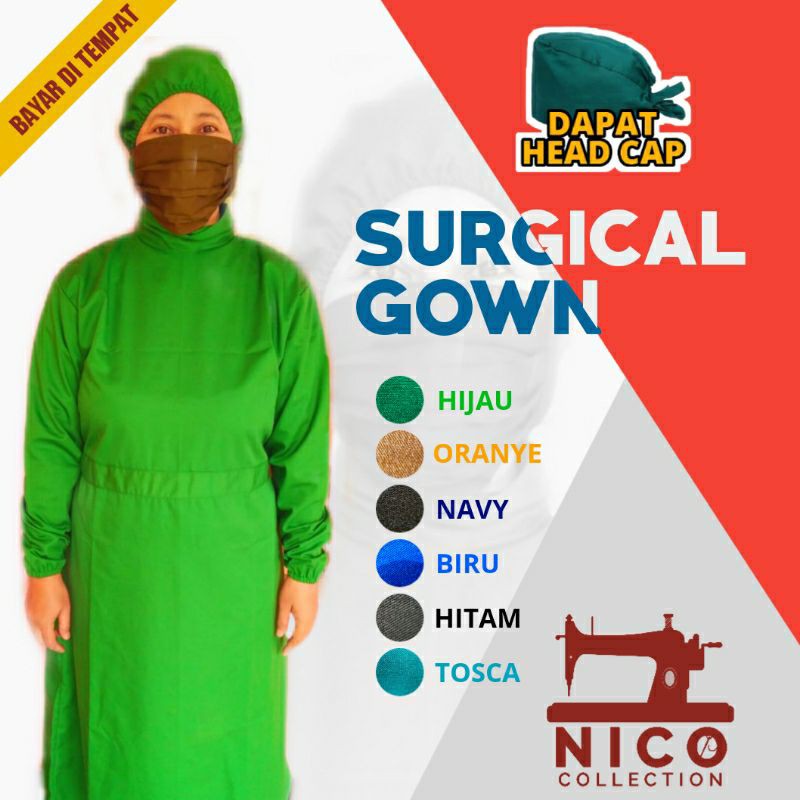 APD Gown Medis Bisa Dicuci Reusable / APD Corona Covid 19 bahan kain Drill Murah