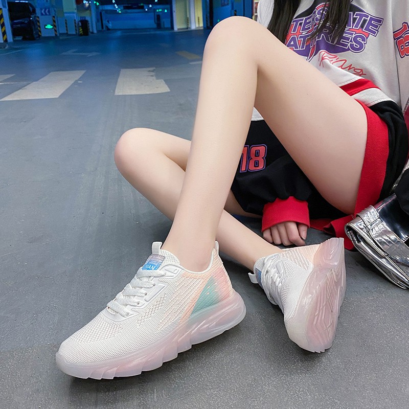 DENDEN.ID Sepatu Sneakers Wanita Reflektif Korea Olahraga DD1020