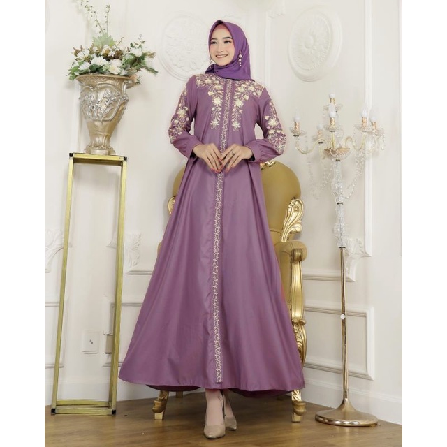 FASHION MUSLIM // GAMIS MADINA SHELMA BORDIR QUALITY PREMIUM //GAMIS TUYOBO BORDIR // GAMIS WANITA T