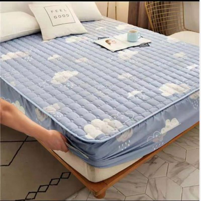 SPREI SULTAN WATERPROOF 180 x 200 CM ANTI AIR IMPOR BED PROTECTOR KUNING WORTEL PINK-AWAN 180