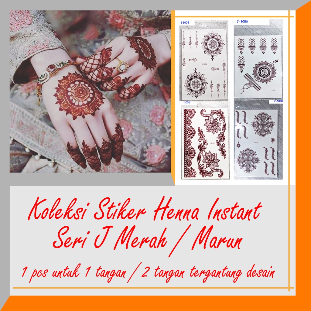 Henna tato pengantin instan / Stiker henna / White instan henna / Tato henna / Tatto henna pengantin