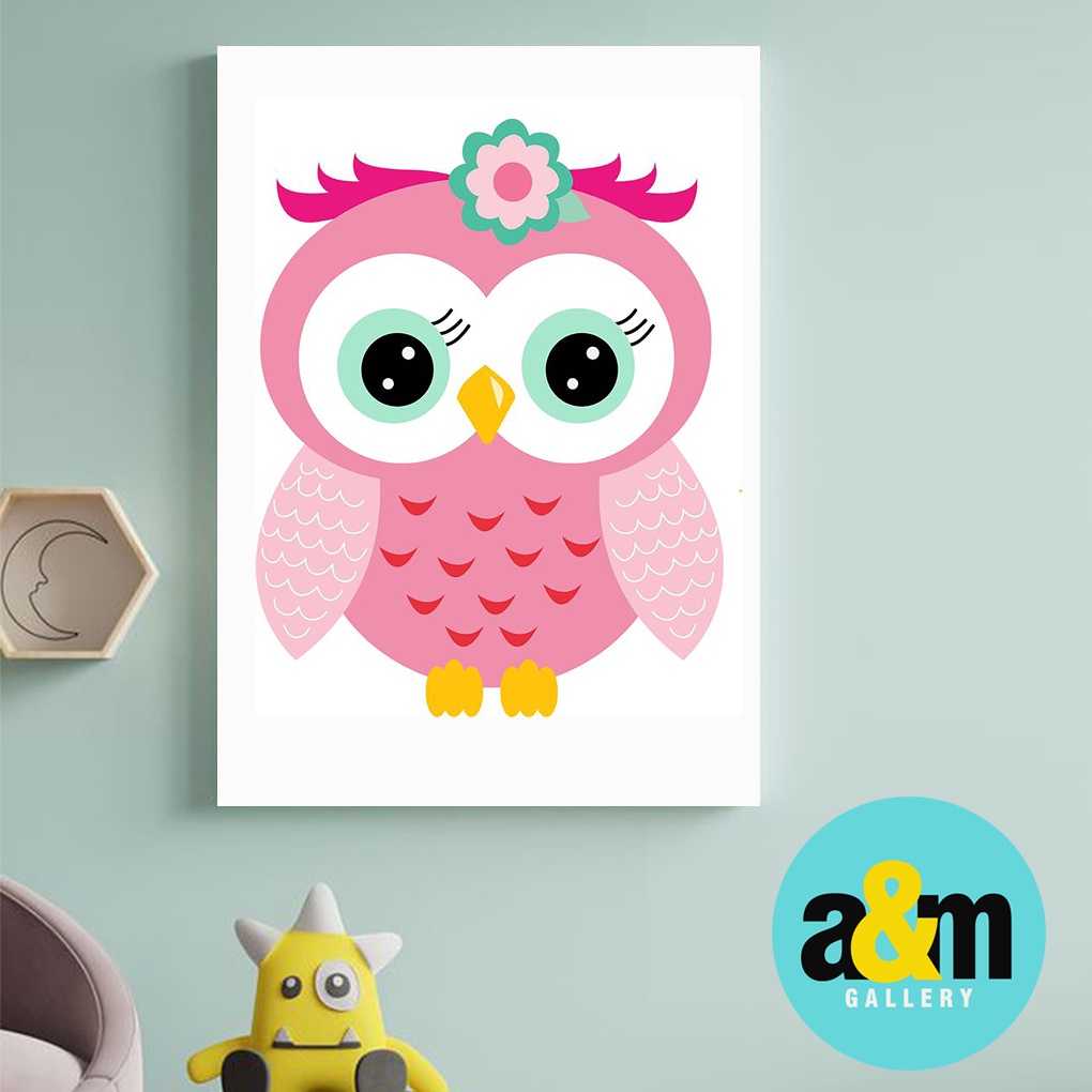 Hiasan Dinding Kamar Bayi Cewek (A4) Dekorasi Kamar Bayi Cewek Hiasan Kamar Anak Tema Binatang - A&amp;M