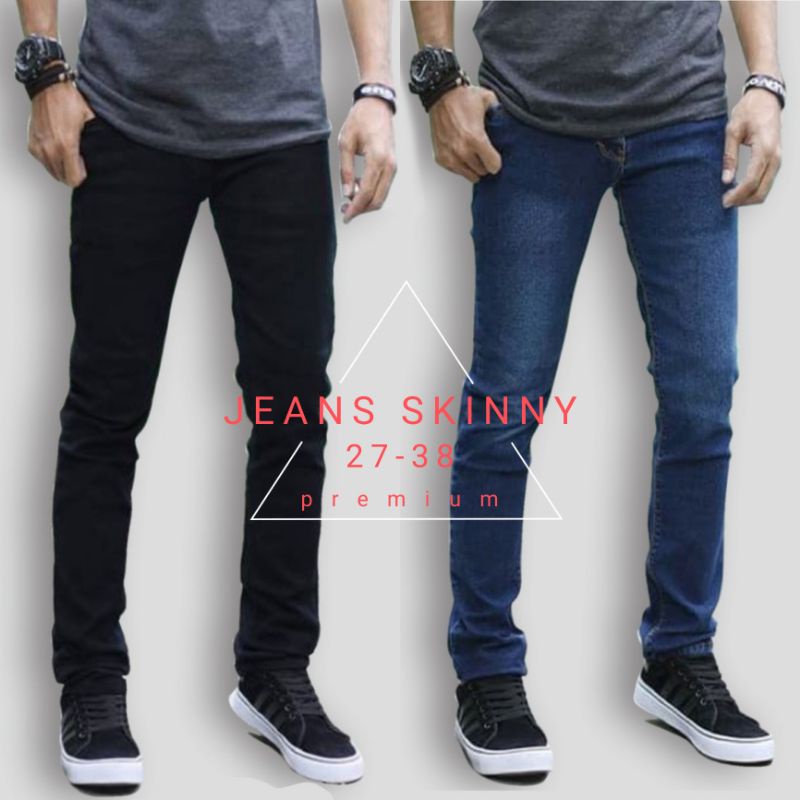 Celana Jeans Pria panjang Skinny Slim Fit Pensil Melar