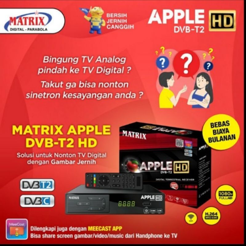 RECEIVER TV DVBT2 MATRIX APPLE DVB T2 HD