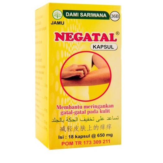 JAMU Herbal NEGATAL 18 Kapsul Mengatasi Kulit Gatal Gatel, Bisul, Jerawat