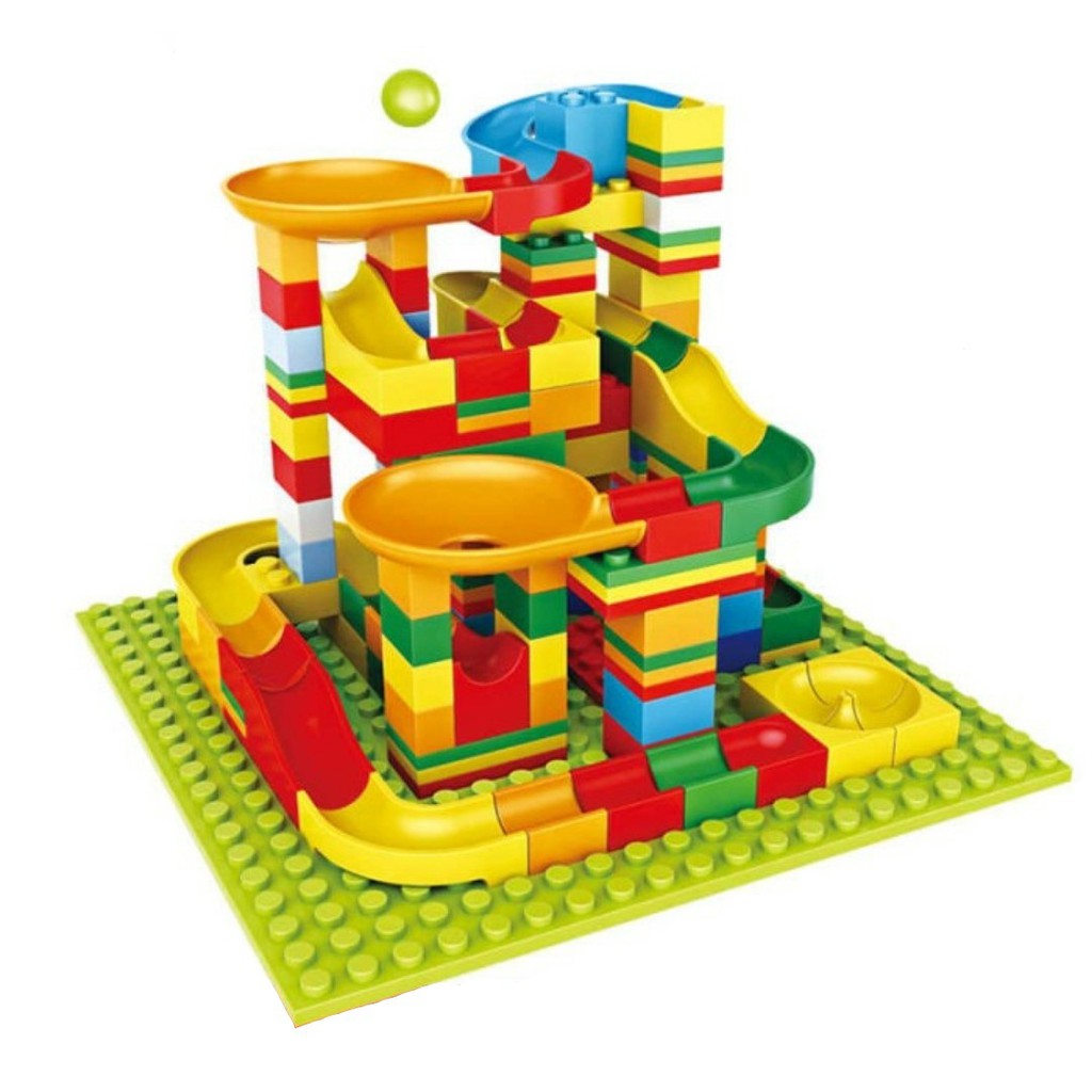 Mainan Balok Susun Brick Building Blocks Marble Race Run Maze Balls Track Slide Ball - Block Balok Susun