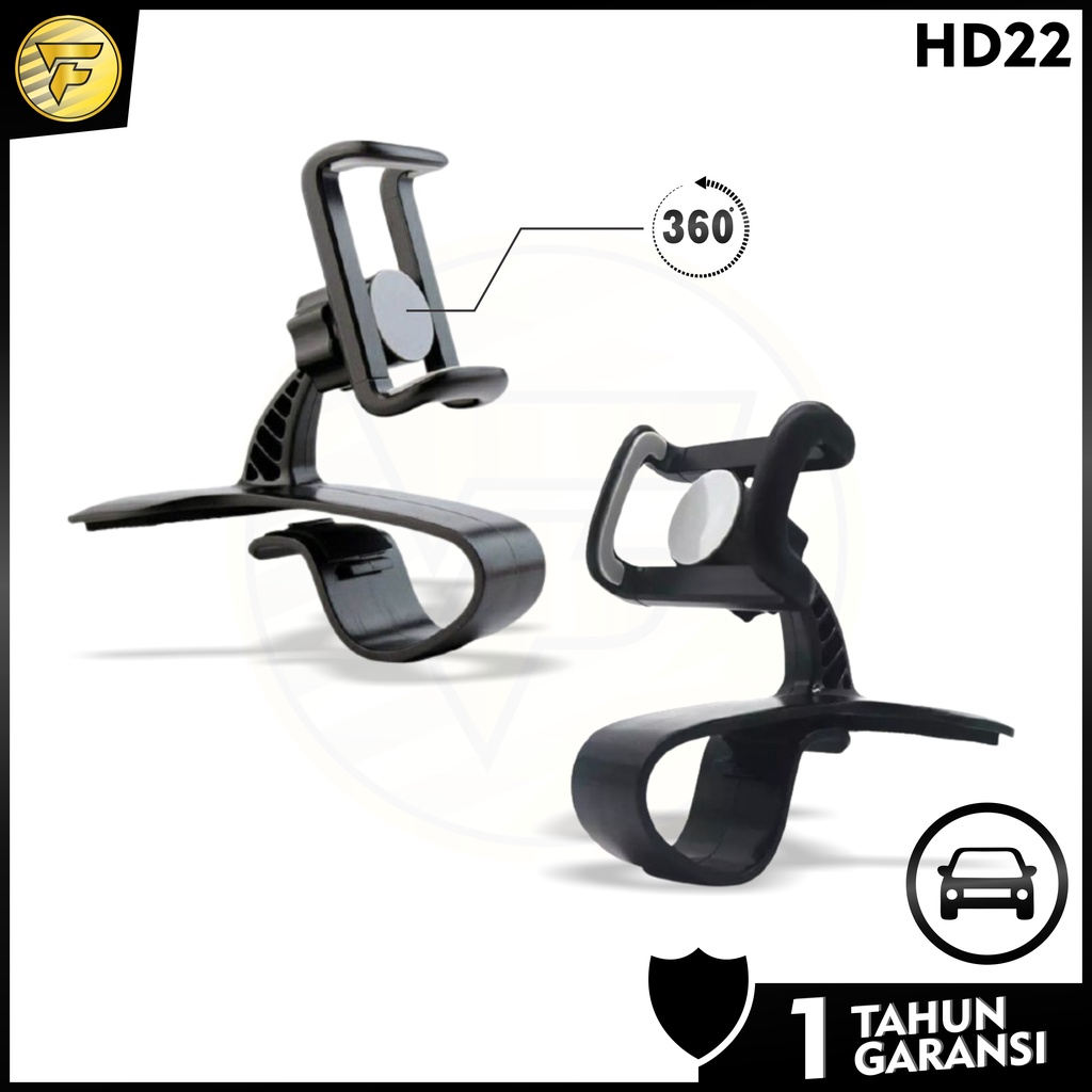 HD22 CAR Mount jepit dasbor penyangga HP mobil dengan holder-u 360 rotasi CAR Holder