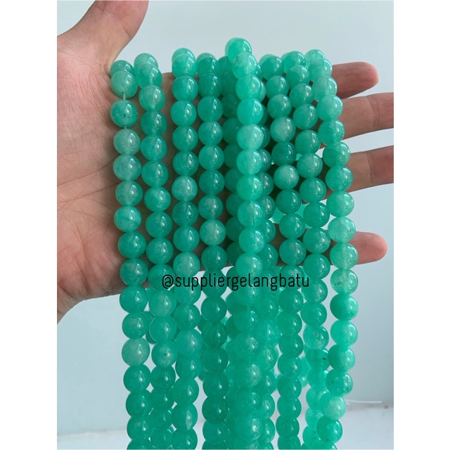 light green AMAZONITE 10mm hijau tosca premium bead stone handmade DIY