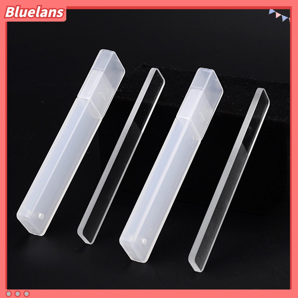 (In Stock) Kacamata Hitam Lensa Warna Warni ♡Alat Kikir Kuku Mini Portable Bentuk Persegi Panjang Bahan Kaca Bening Dengan Kotak Untuk Manicure