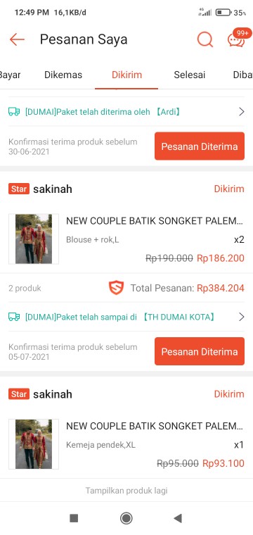 Setelan Batik Songket Palembang Mewah & Elegant Couple Keluarga