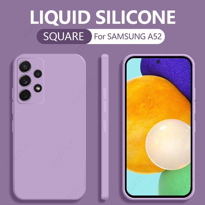 BARA 2 | Soft Case Samsung Galaxy A Series A20 A30 M10S A30S A50 A50S A51 M40S A52 A52S A53 A71 A72 A73 4G/5G Casing Square Liquid Silicone