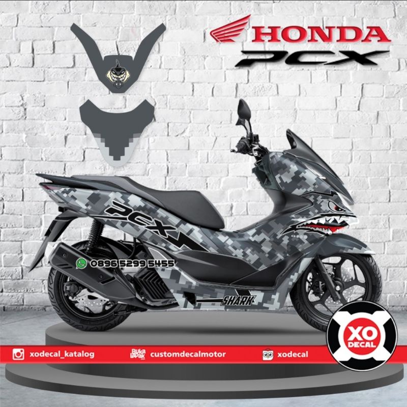 DECAL STICKER HONDA PCX 160 CAMO SHARK GREY DESIGN