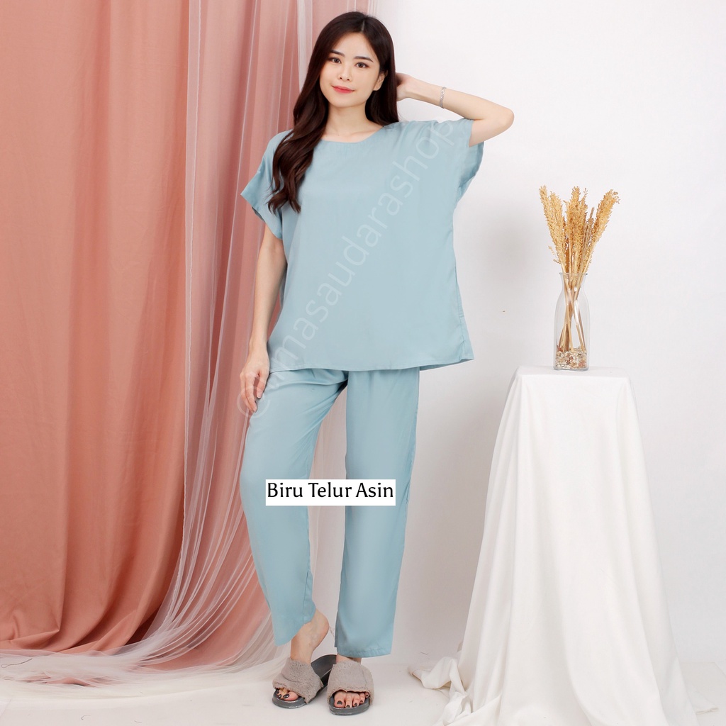 Baju Setelan Wanita, Piyama Celana Panjang Wanita bahan Rayon, Set Wanita