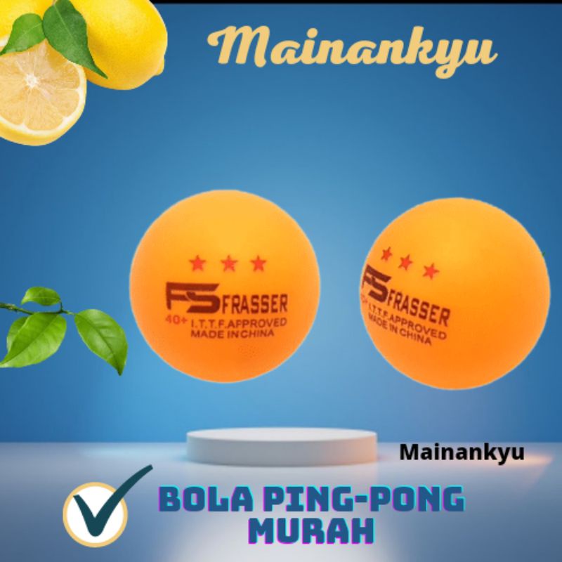 (MAINANKYU) bola pingpong tenis meja frasser kuning bijian