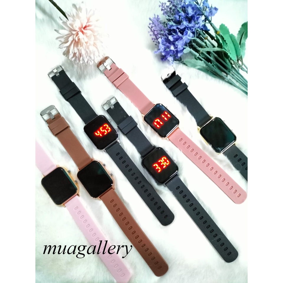 JAM TANGAN WANITA PRIA LED WATCH DIGITAL COUPLE SERIES JSS3397 RUBBER WARNA TERBARU / Jam Tangan LED Digital korea