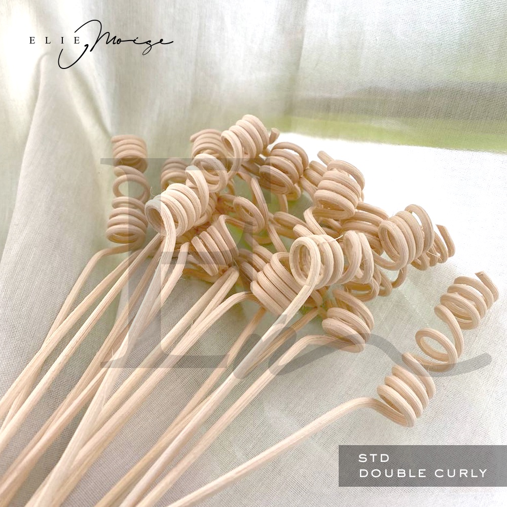 Elie Moise Wavy Natural Rattan Stick - Stik Rotan Alami Reed Diffuser-std double curly